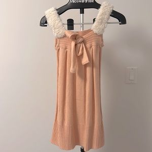 Cute knitted pink dress with Sherpa strap
